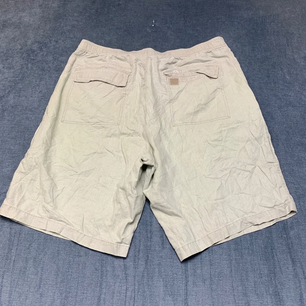 Dockers Premium Board Shorts Mens 36 Beige Drawstring Flat Front Relaxed Fit